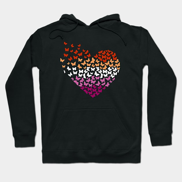 Lesbian Butterflies Heart Hoodie by Pridish